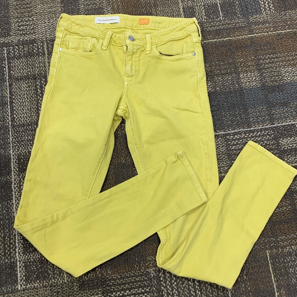 Yellow skinny jeans, Anthropologie